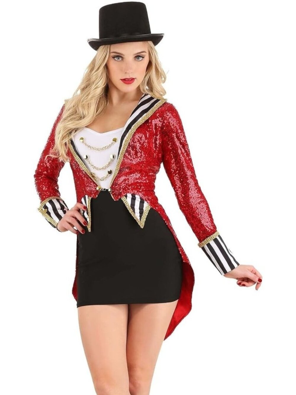 Sequin Circus Ringmaster Singer Swifty Inspired Halloween Costume Adult LARGE